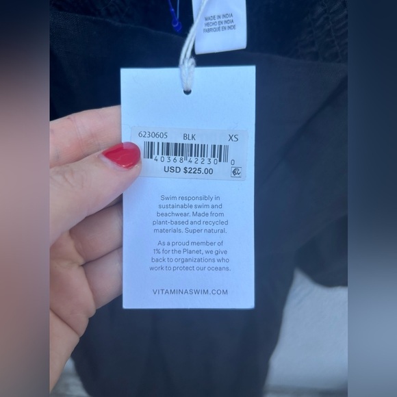 Vitamin A Cierra Cut Out Dress - Black EcoLinen New with Tags! - Picture 8 of 10